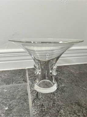 Vintage Mid Century Steuben Thumbprint Bouquet Crystal Vase Signed